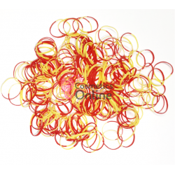 Elastice pentru codite de par, set 200 bucati RT020 Rosu-Galben